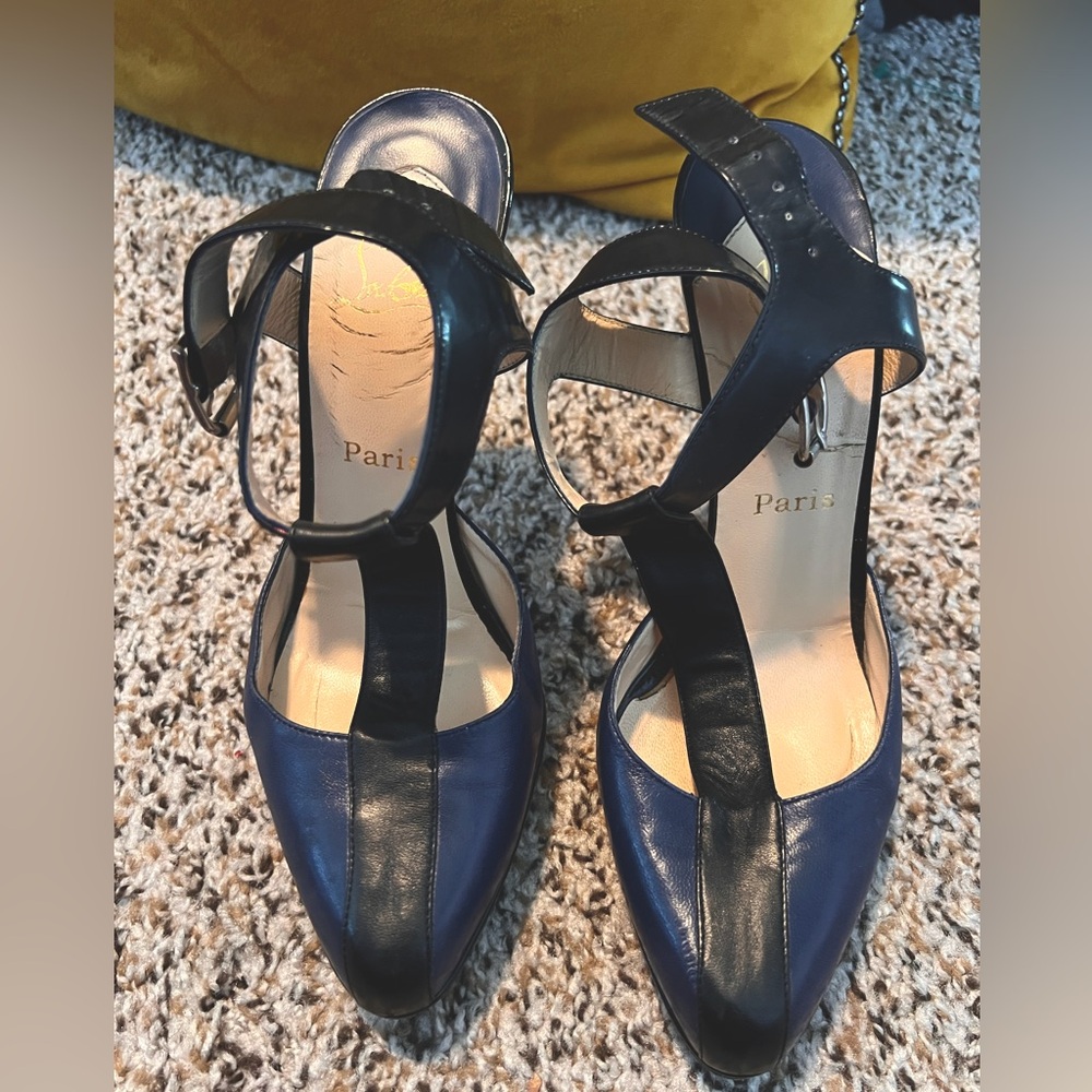 Christian Louboutin Patent Leather T-Strap Pumps